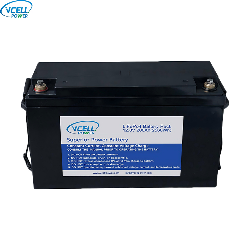 Batería LiFePO4 de ciclo profundo de 12,8 V, 12 V y 200 Ah