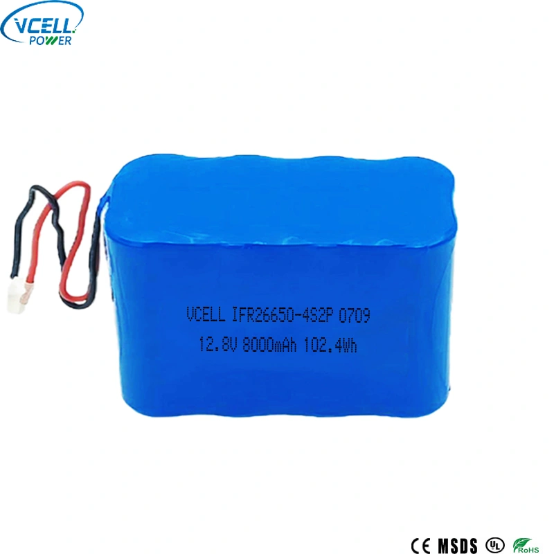 batería recargable de 12.8V 8000mAh 26650 LiFePO4