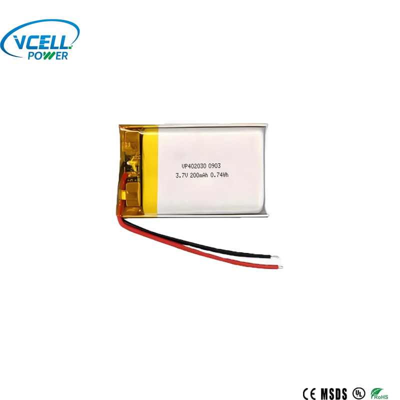 Batería recargable de polímero de litio de 3,7 V, 200 mAh, 402030