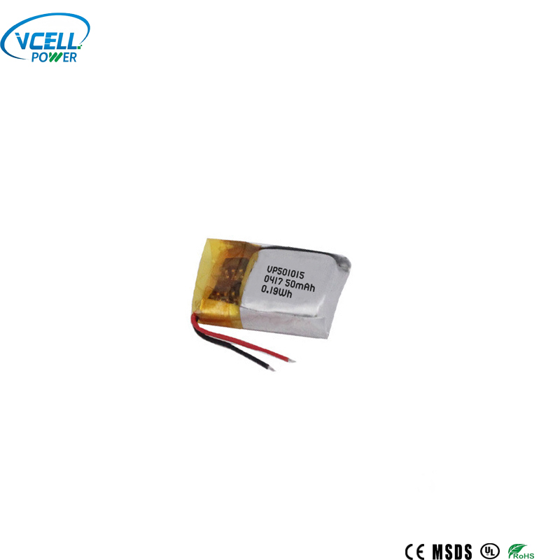 Mini batería de polímero de litio de 3,7 V 501015 50 mAh