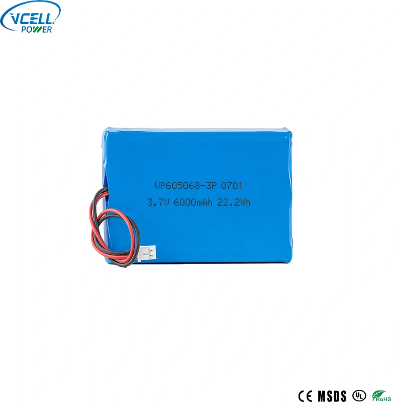 Batería de polímero de litio 3,7 V 6000 mAh 605068 3P