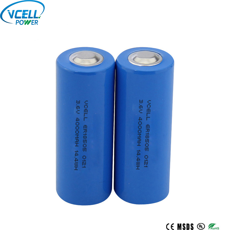 Batería primaria Li SOCL2 de ER18505 3,6 V 4000 mAh
